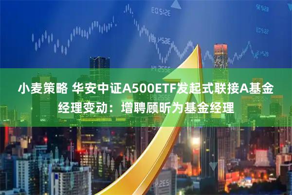 小麦策略 华安中证A500ETF发起式联接A基金经理变动：增聘顾昕为基金经理