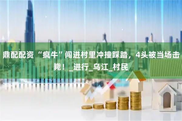 鼎配配资 “疯牛”闯进村里冲撞踩踏，4头被当场击毙！_进行_乌江_村民